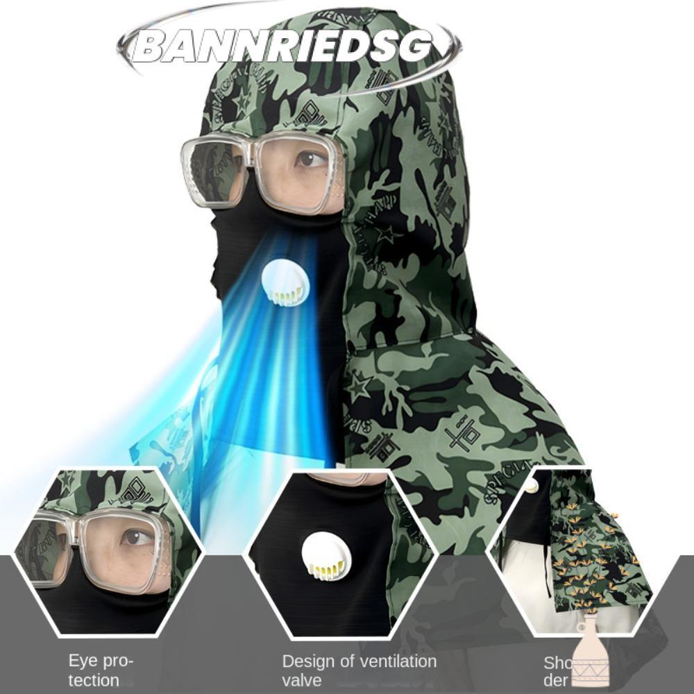 BANNRIEDSG989YR หมวกเชื่อมป้องกันเต็มรูปแบบ,สําหรับผู้ชายผู้หญิงล้างทําความสะอาดได้เชื่อมคอ,กันฝุ่นกลางแจ้งฝาครอบหัวเชื่อม