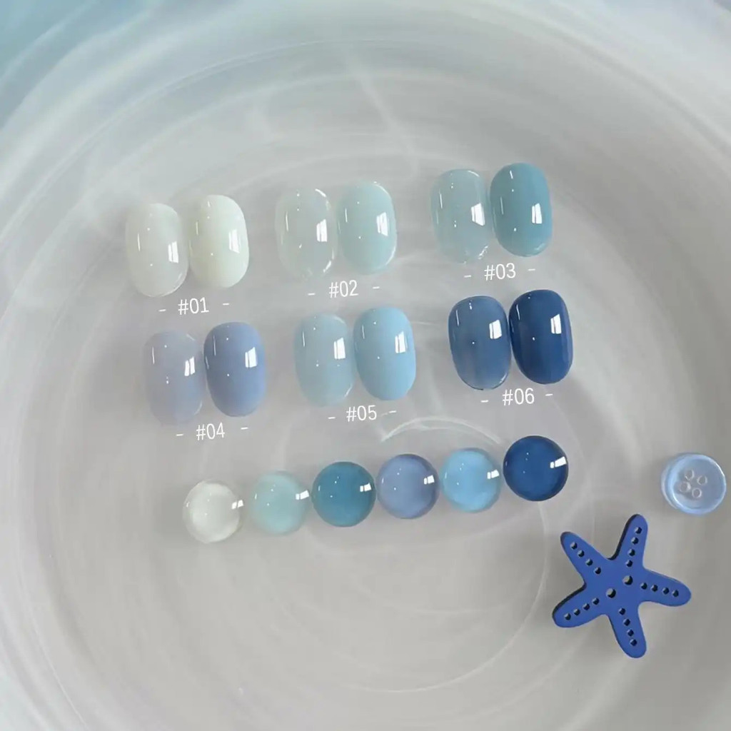 MIANEL 2026 Sheer Icy Blue Aquamarine Series Gel Nail Polish 2026 Spring/Summer Flattering White Skin Tone Soak-Off UV Gel Salon Professional