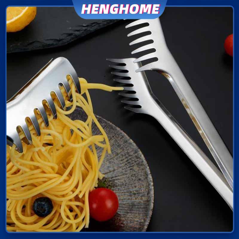 HENGHOME คลิปหนีบก๋วยเตี๋ยวสแตนเลส Foodb แหนบสปาเก็ตตี้คลิปพาสต้าที่วางอาหาร HENGHOME