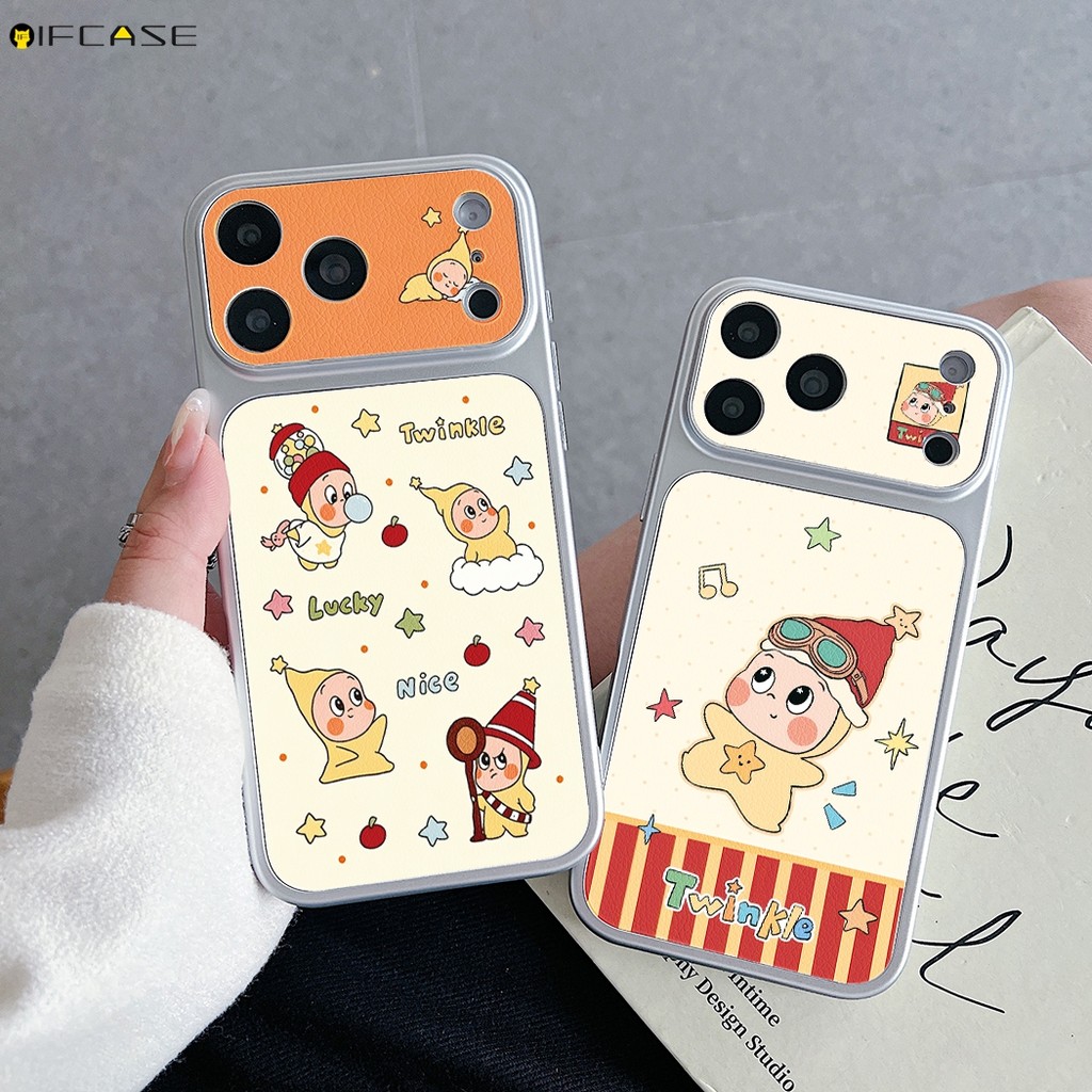 สําหรับ Honor 600 500 400 300 Ultra 200 100 90 สมาร์ท 80 GT SE 70 60 Magic 8 7 6 Pro 5 4 Lite 5G เคสโทรศัพท์ PU หนังน่ารักสีเหลือง Twinkle Star Polka Person Dot ปลอกอ่อนกรณีฝาครอบ