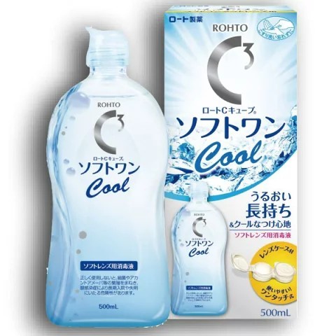 Rohto C3 Contact Lens Wash Soft One Cool 500ml น้ำยาล้างคอนแทคเลนส์ จากญี่ปุ่น