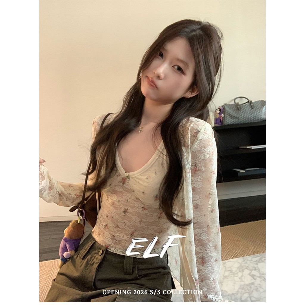 เสื้อกล้ามคอวีลายดอกไม้ลูกไม้พร้อมคาร์ดิแกนผูกชุดสองชิ้นฤดูร้อน
