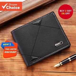 Stylish Men's Short Wallet, Horizontal Soft Leather Design, Multiple Card Slots for Casual Use