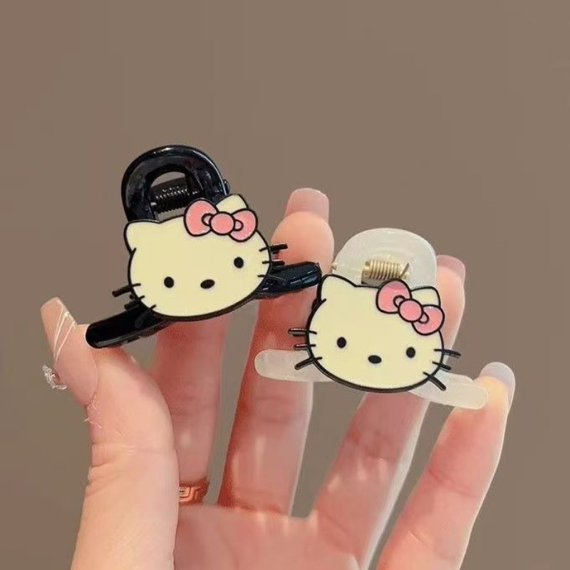 ชุด 2 ชิ้นกิ๊บติดผม Hello Kitty Bangs คลิปคว้าขนาดเล็กสไตล์ใหม่หวาน KT Catwoman แฟชั่น High-End Shark คลิป