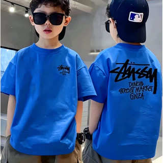 【จัดส่งภายใน 24 ชั่วโมง】คอตตอนแท้ 100% / เสื้อยืดเด็ก / เสื้อยืดคอกลมแขนสั้นแฟชั่นสำหรับเด็ก ขนาด 90-150