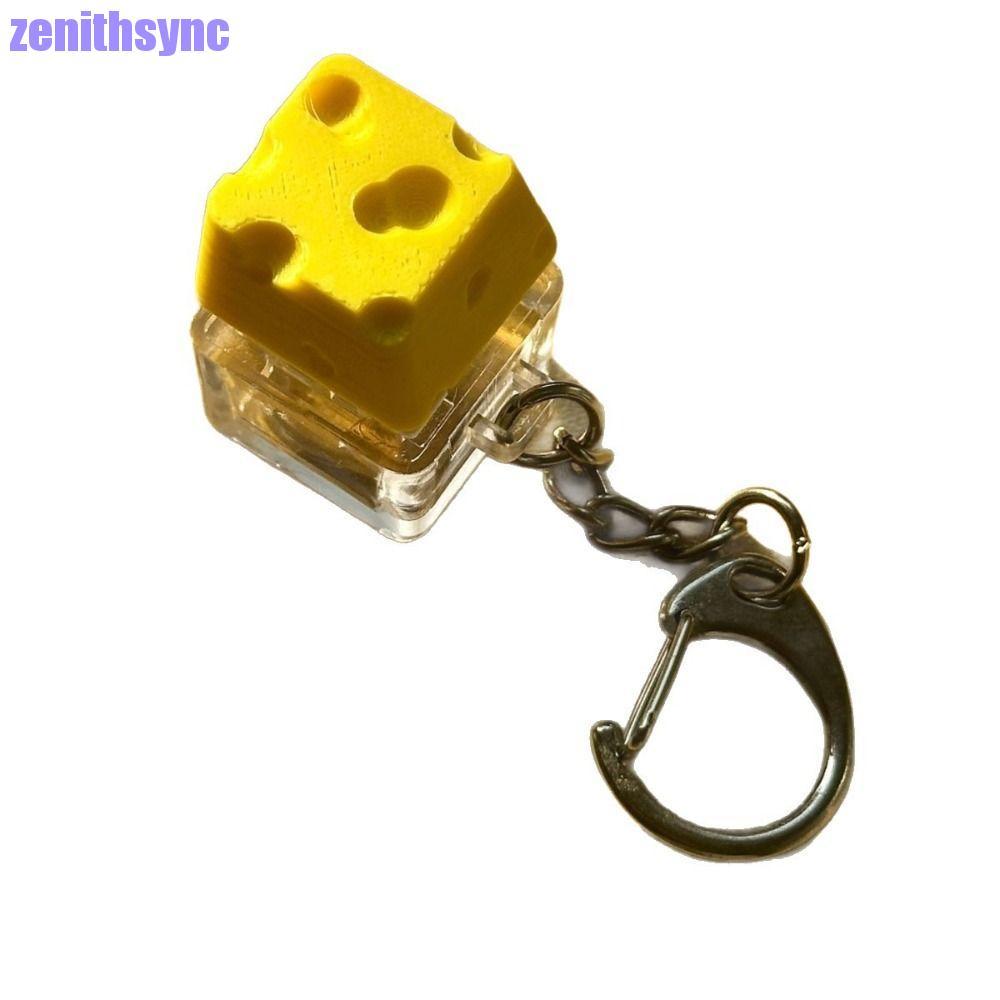 ZENITHSYNC ชีส Keycap Fidget, ของเล่นนิ้วมือคีย์บอร์ดชีส Key Chain, แบบพกพากดนิ้วมือ Sensory ของเล่นกระเป๋าจี้ Clicker พวงกุญแจเด็กผู้ใหญ่