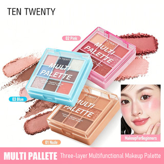 TEN TWENTY All in One Multi Palette Powder, Eyeshadow, Contour, Highlighter, Blusher Makeup Palette