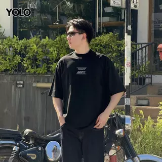 YOLO เสื้อยืด OVERSIZE เสื้อยืดโอเวอร์ไซส์ เสื้อคอตตอน คอกลม Y2669