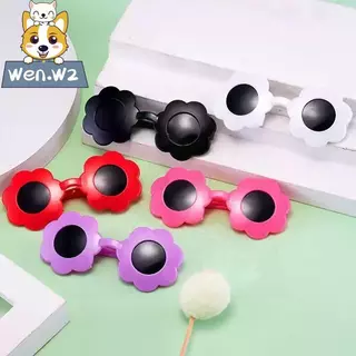 wen.W2 🐱🐶แว่นกันแดดสุนัขแมว แว่นตาสัตว์เลี้ยง ตุ๊กตาแมว แว่นตาดอกทานตะวันเล็ก