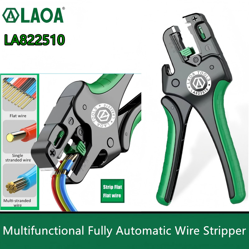 LAOA LA822510 เครื่องปอกสายไฟอัตโนมัติคีมแบบปรับได้มัลติฟังก์ชั่นแถบเร็วและตัดสําหรับงานช่างไฟฟ้า
