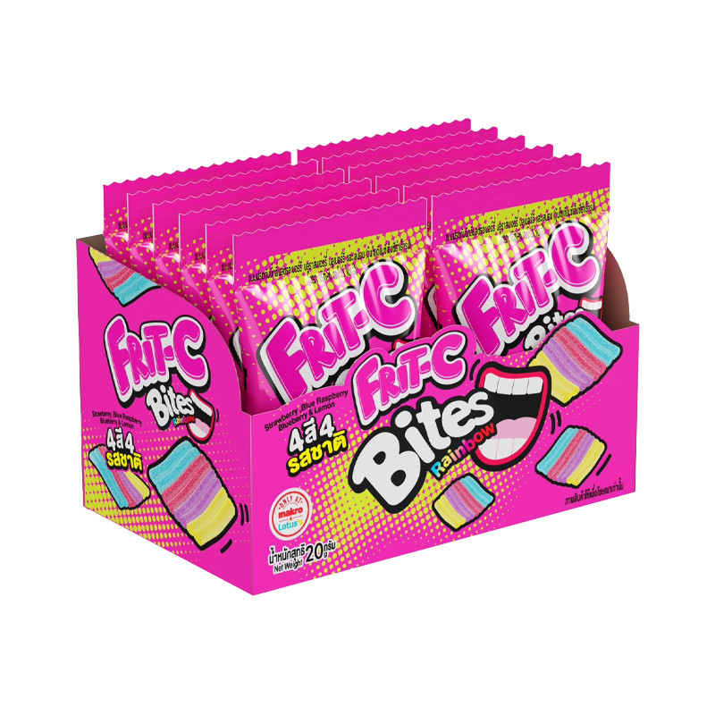 ฟริทซี กัมมี่เรนโบว์ 20 ก. 12 ชิ้น (FRIT-C Gummy Rainbow Bite 20 g 12 pcs) โปโลแมน POLOMAN