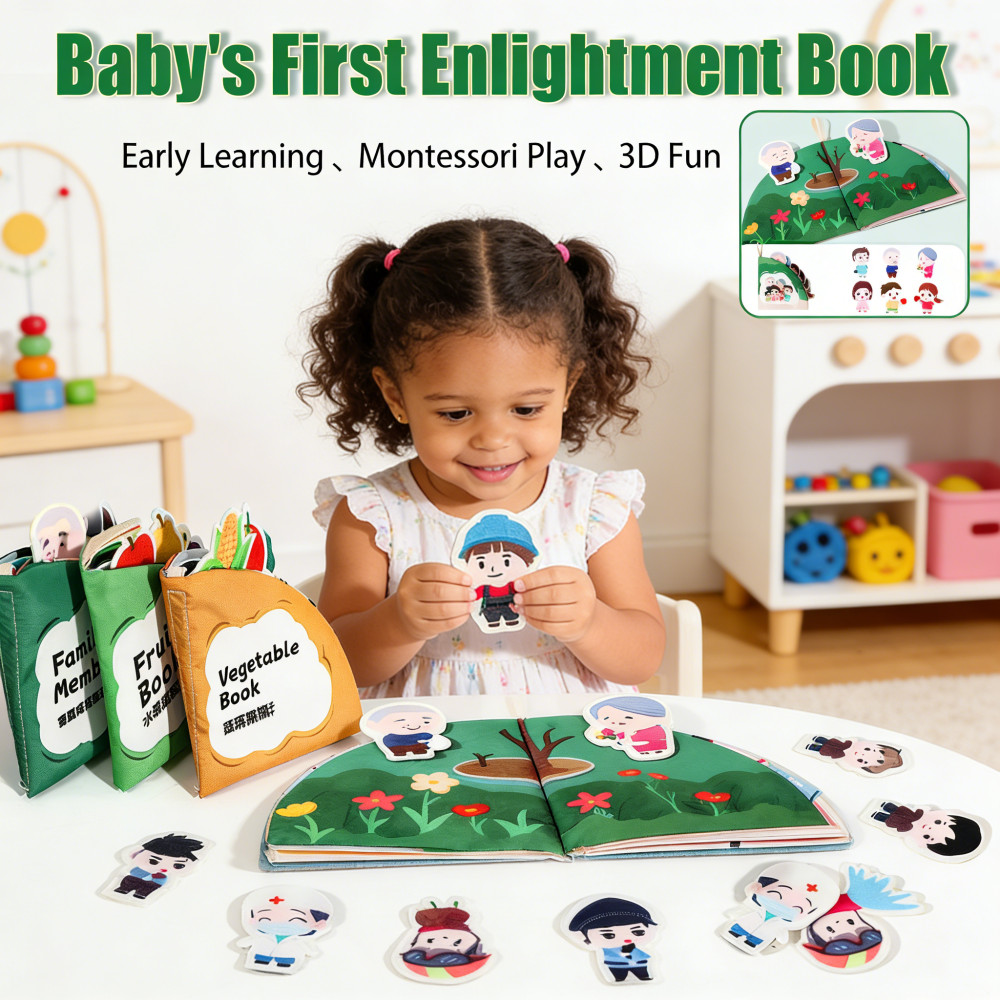 Buku Bayi First Montessori Book Early Book Busy Kids Enlightenment Book Book Quiet 3D Tail