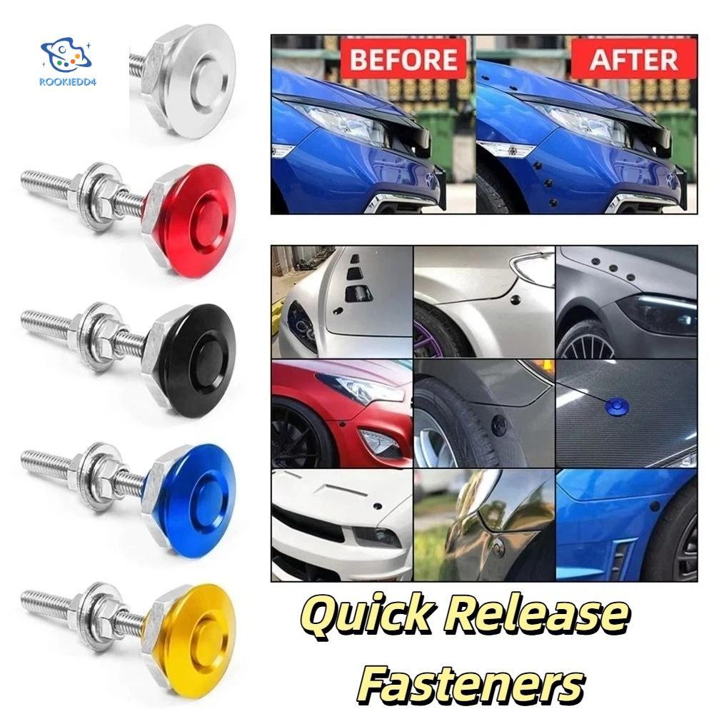 ROOKIEDD4 Hood Pins,อลูมิเนียม 25 มม.Mini Size Quick Release Fasteners,Universal Lock Clip Security Straps Anti-Theft Billet Hood Lock Engine Bonnet