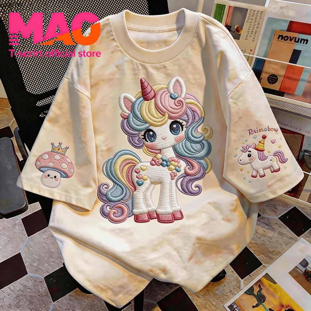 COD (จัดส่งในกรุงเทพฯ) MAO Shop เสื้อยืดหลวม สไตล์เกาหลี ลายพิมพ์ที่สวยงาม แบบแฟชั่นสตรีท การออกแบบที่เป็นเอกลักษณ์#04