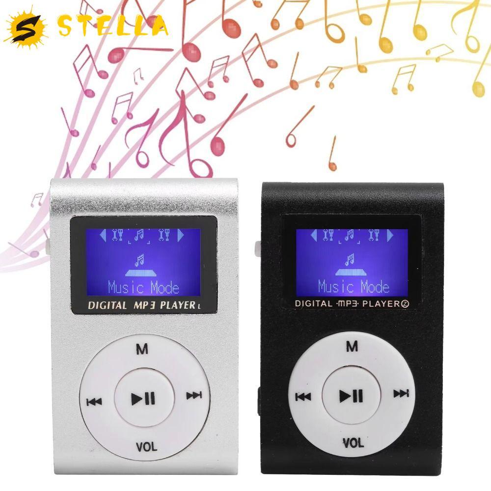 STELLA เครื่องเล่น MP3 ขนาดเล็กแบบพกพา, เสียง Lossless พร้อมหน้าจอ LCD USB MP3 เครื่องเล่นเพลง, วิทยุ FM คลิปโลหะบางรองรับ SD TF นักเรียน Walkman ฟังเพลง