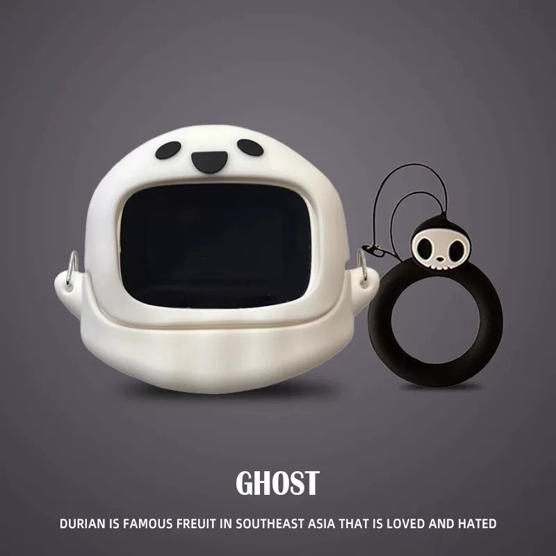 for UGREEN ClipBuds Magic Case 3D Cute Ghost Silicone Soft Case with Cartoon Keychain Pendant Suitable for UGREEN ClipBuds Magic Protective Film