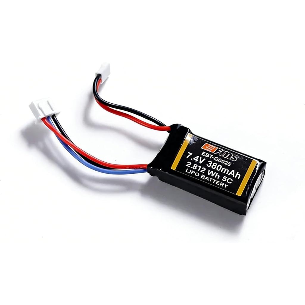 FAIR RC FMS อุปกรณ์เสริมในรถยนต์แบตเตอรี่ Lipo 2S 7.4V 380mAh ไม่มี PCM สําหรับ 1/24,1/12, 1/18,FCX2