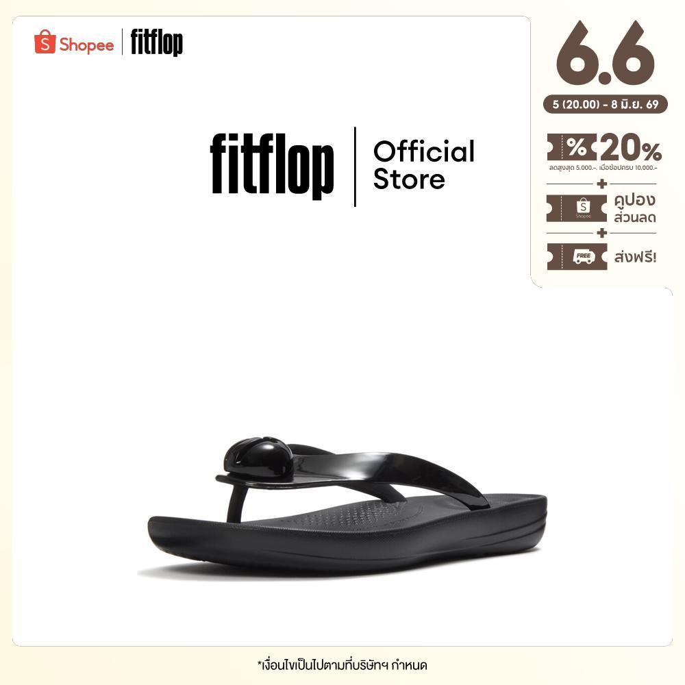 FITFLOP IQUSHION GLOSSY-BUTTON FF รองเท้าแตะผู้หญิง รุ่น A6O-001 สี BLACK