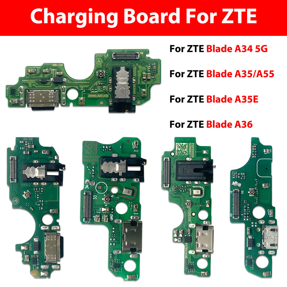 สําหรับ ZTE Blade A34 A35 A35E A36 A53 Plus A55 A56 A75 4G 5G USB ชาร์จพอร์ต Flex Cable อะไหล่