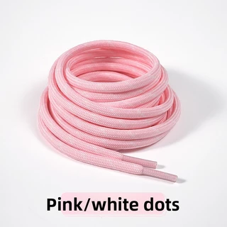 เชือกผูกรองเท้าทรงกลมลายจุดโพลีเอสเตอร์สีขาวสีดําสีขาว, เชือกผูกรองเท้าทดแทนรองเท้าผ้าใบสําหรับเดินป่ากลางแจ้งรองเท้าลําลอง