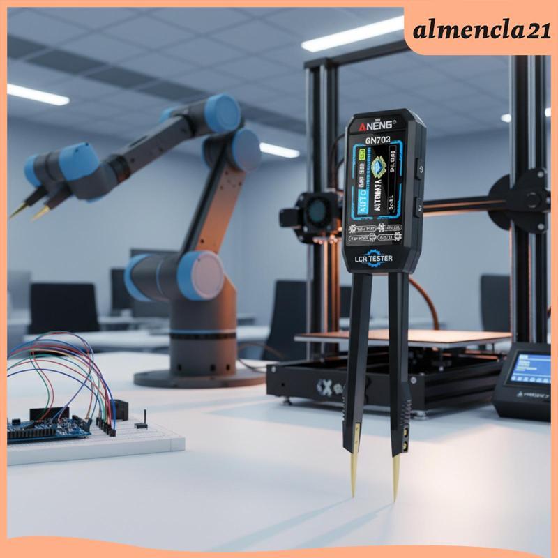 [Almencla] Lcr Meter Tweezer Lcr Meter อุปกรณ์วัดมือถือ ส่วนประกอบอัตโนมัติ การวัดความจุน้ําหนักเบาแ