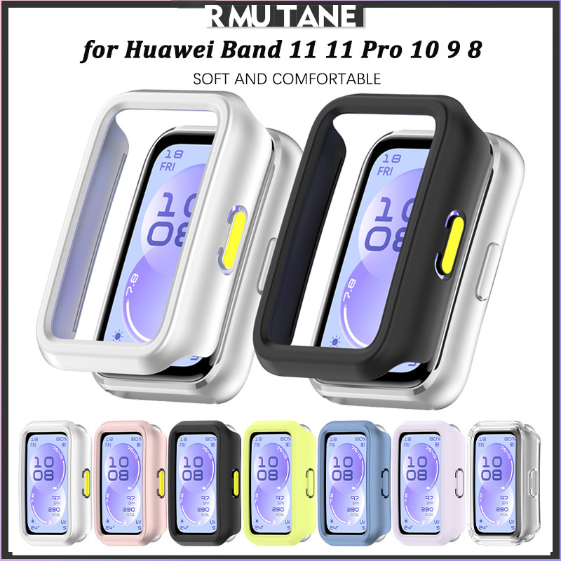 กรณีปกร่องสำหรับ for Smartwatch Huawei Band 11 11 Pro ปกป้องหน้าจอฮาร์ดพีซีสำหรับ for Huawei Band 10 9 8 NFC