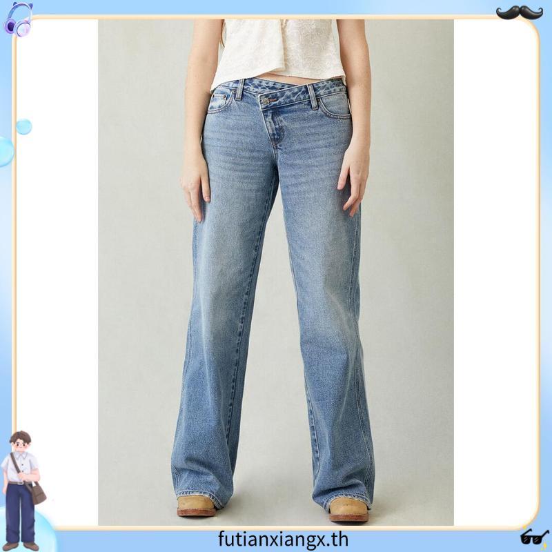 Mc jeans กางเกงยีนส์ผู้หญิง ขากว้าง ทรงไวด์เลค (Wide Leg) สียีนส์ฟอกอ่อน MFWZ223