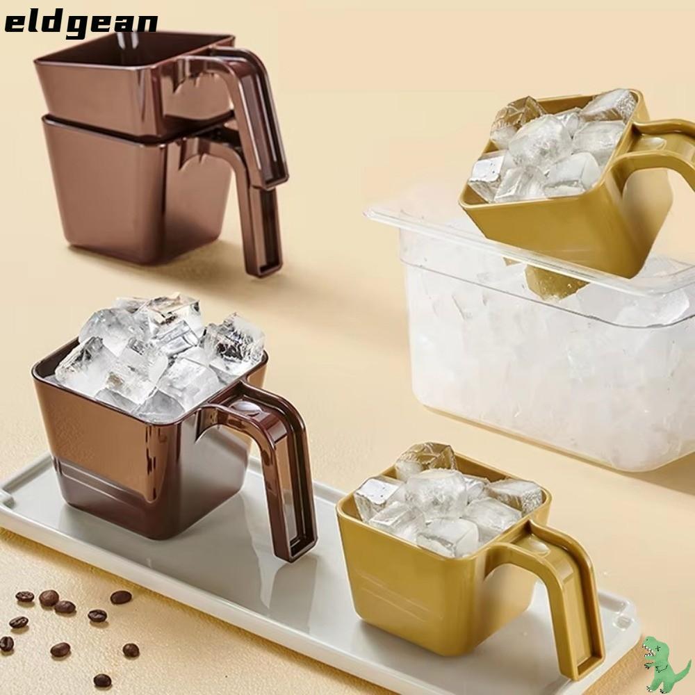 ELDGEAN พลั่วน้ําแข็ง, ร้านกาแฟพลาสติกตักน้ําแข็ง, แบบพกพา 280/350/470/590ML ถ้วยตวงสี่เหลี่ยมเครื่องครัว