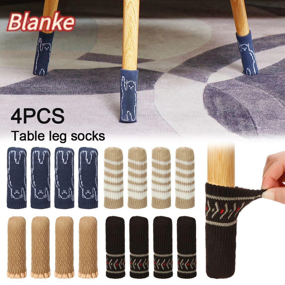 BLANKE 4 ชิ้น/เซ็ตเก้าอี้ถุงเท้า Universal ถัก Anti-Noise Non-slip ป้องกัน