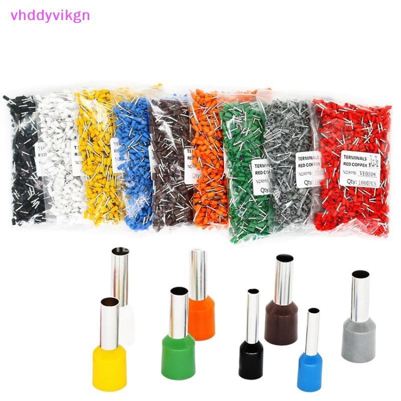 VHDD 1000 ชิ้น Tubular Crimp Terminals ชุด E0508 E7508 E1008 E1508 E2508 เหมาะสําหรับสายไฟโครงการ TH