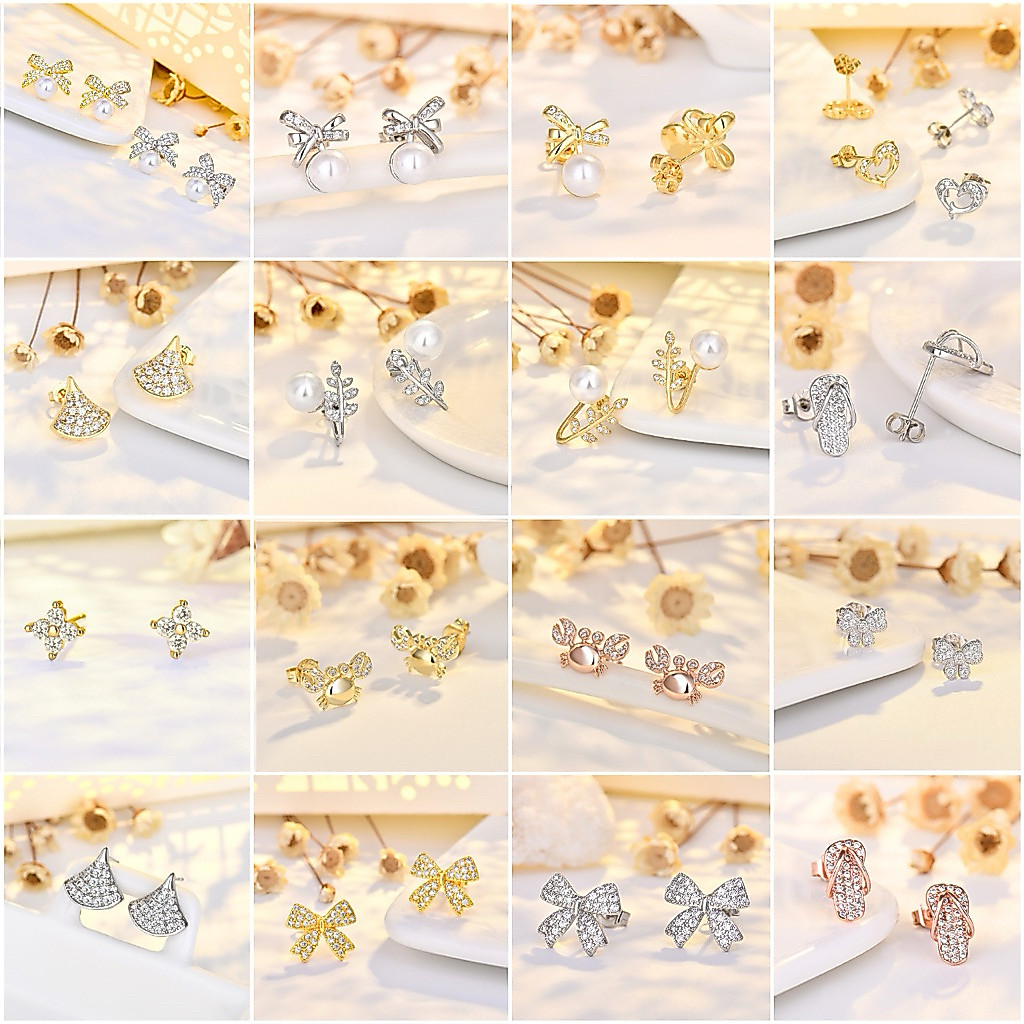 [⚡️ลดเพิ่ม 30% เก็บโค้ดหน้าร้าน] 1คู่ ต่างหู (วัสดุอย่างดี ไม่ลอกดำ แพ้ง่ายใส่ได้) CN Jewelry