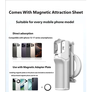 WONEW ไม้เซลฟี่แม่เหล็ก MagSafe รีโมทบลูทูธ ขาตั้งมือถือพกพา สามารถซูมภาพ อุปกรณ์ถ่าย Vlog ไลฟ์สด ท่องเที่ยว