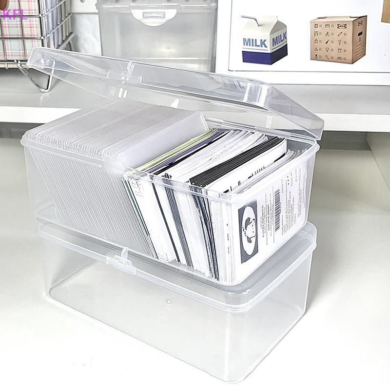 (KFL) Photocards Storage Box Transparent Stiers Korea Idol Card Holder Desk Storage Organizer Classification Box Stationery Hot Sale