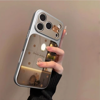 สายสีดําหน้ายิ้มกระจกเคสโทรศัพท์สําหรับ Honor 600 400 Pro 600 400 200 Lite 500 Smart Play10 80 60A 4G 5G อะคริลิคแต่งหน้ากระจกกันกระแทก