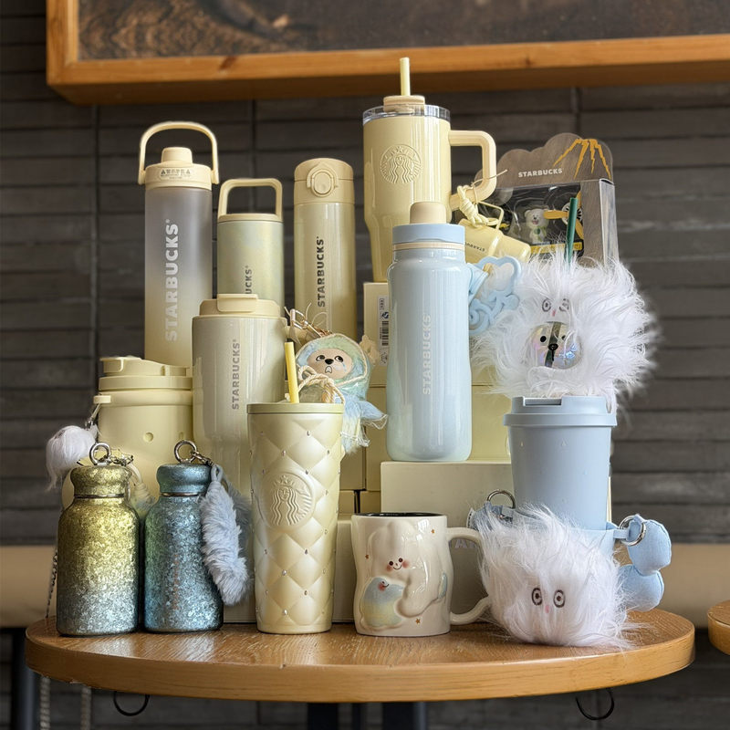Starbucks 2026 Mood Weather Collection Raindrop Light Fresh Stainless Insulated Straw Mug ของขวัญน่ารัก