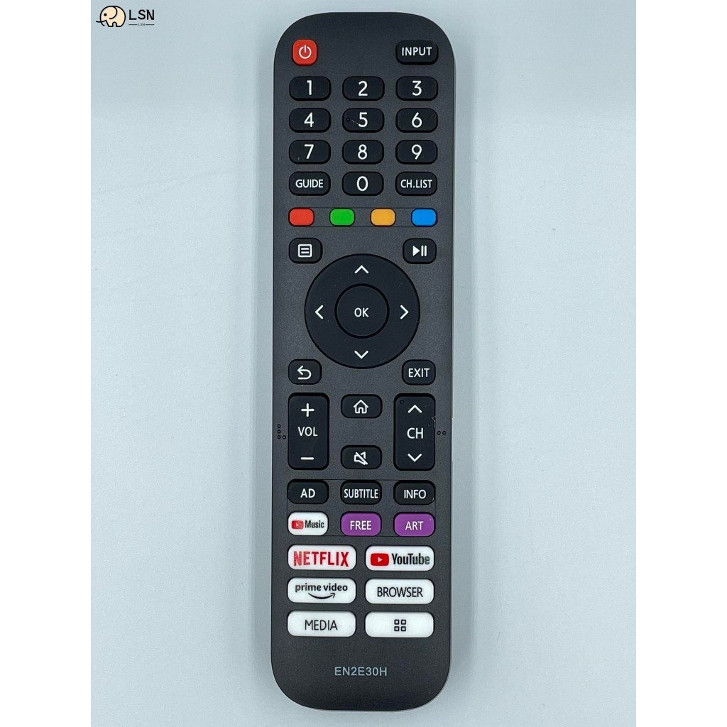 รีโมททีวี Hisense EN2E30H - การควบคุมแอปวิดีโอ Netflix YouTube Prime