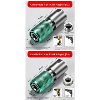 MUNDAUN อะแดปเตอร์หัวจับสว่าน, อะแดปเตอร์เครื่องบดมุมเปลี่ยนอย่างรวดเร็ว Hex Shank, หัวแปลงเครื่องมือล็อคอย่างรวดเร็วกันลื่น