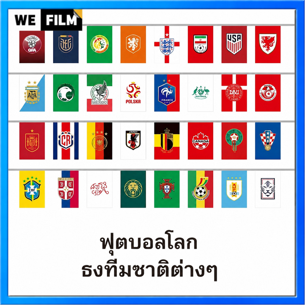 ธงราวบอลโลก 2026 ฟุตบอลโลก ฟีฟ่า ธงผ้า 20x28 14x21cm