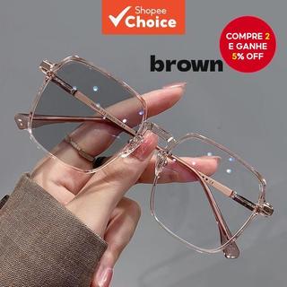 Óculos Fotocromáticos Quadrados Com Bloqueio De Luz Azul , Anti-Radiação Para Computador , Lentes Substituíveis Homens E