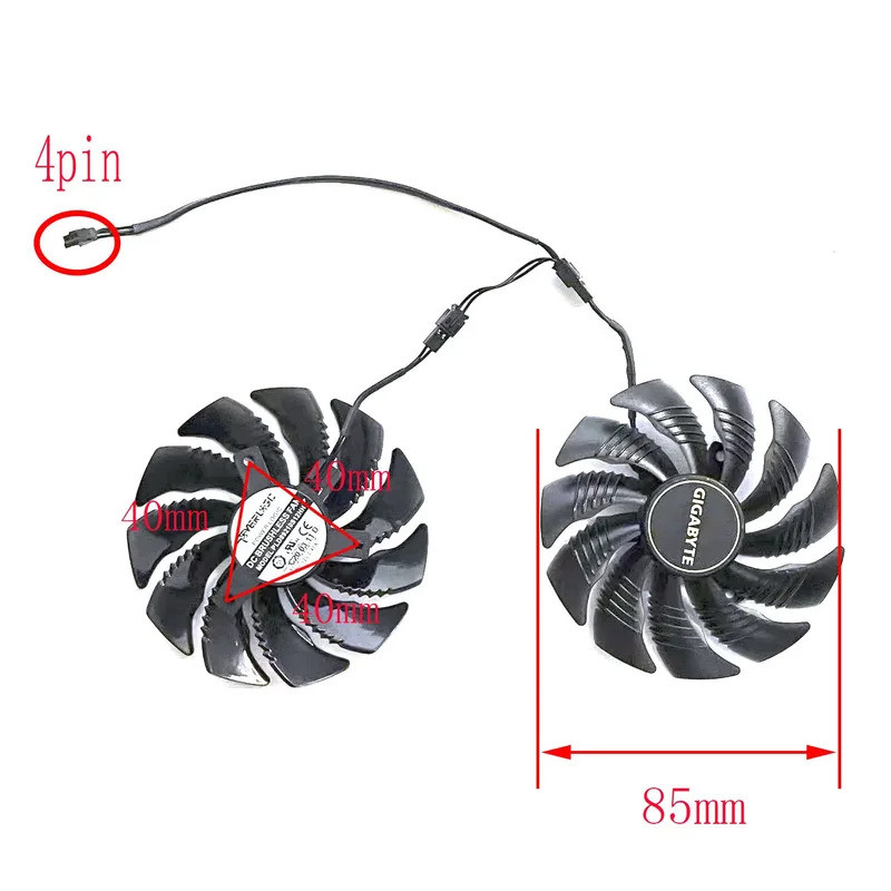 85MM 3PIN PLD09210S12HH GTX 1650 พัดลม GPU ใหม่เหมาะสําหรับ Gigabyte GTX1650 GTX 1650 SUPER กราฟิกกา