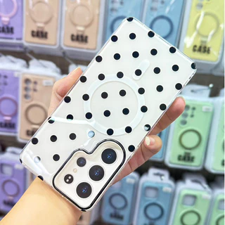 เคส ชาร์จไร้สาย Polka Dots สำหรับ Samsung Galaxy S26Ultra/S25Ultra/S24Ultra/A57 5G Case For iPhone ไอโฟน 17 CU 001