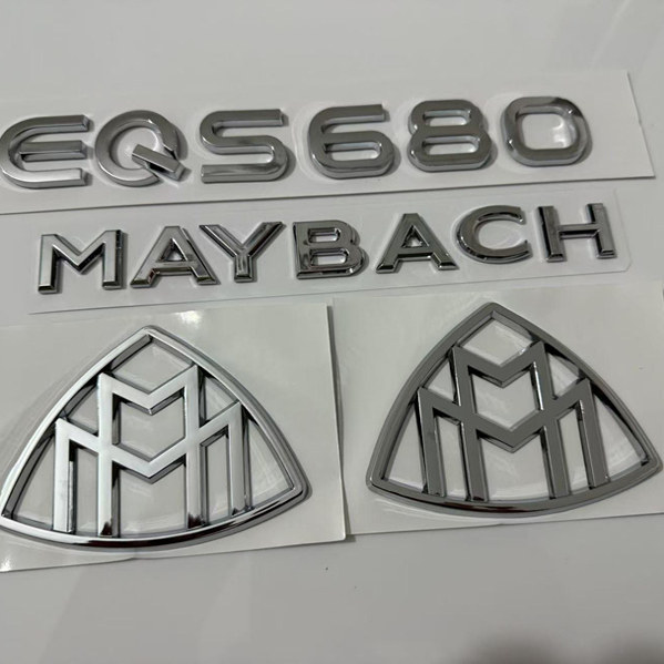 เหมาะสําหรับ Benz McBach EQS680 Wordmark Benz EQS680 โลโก้รถหางโลโก้โลโก้ดิจิตอล