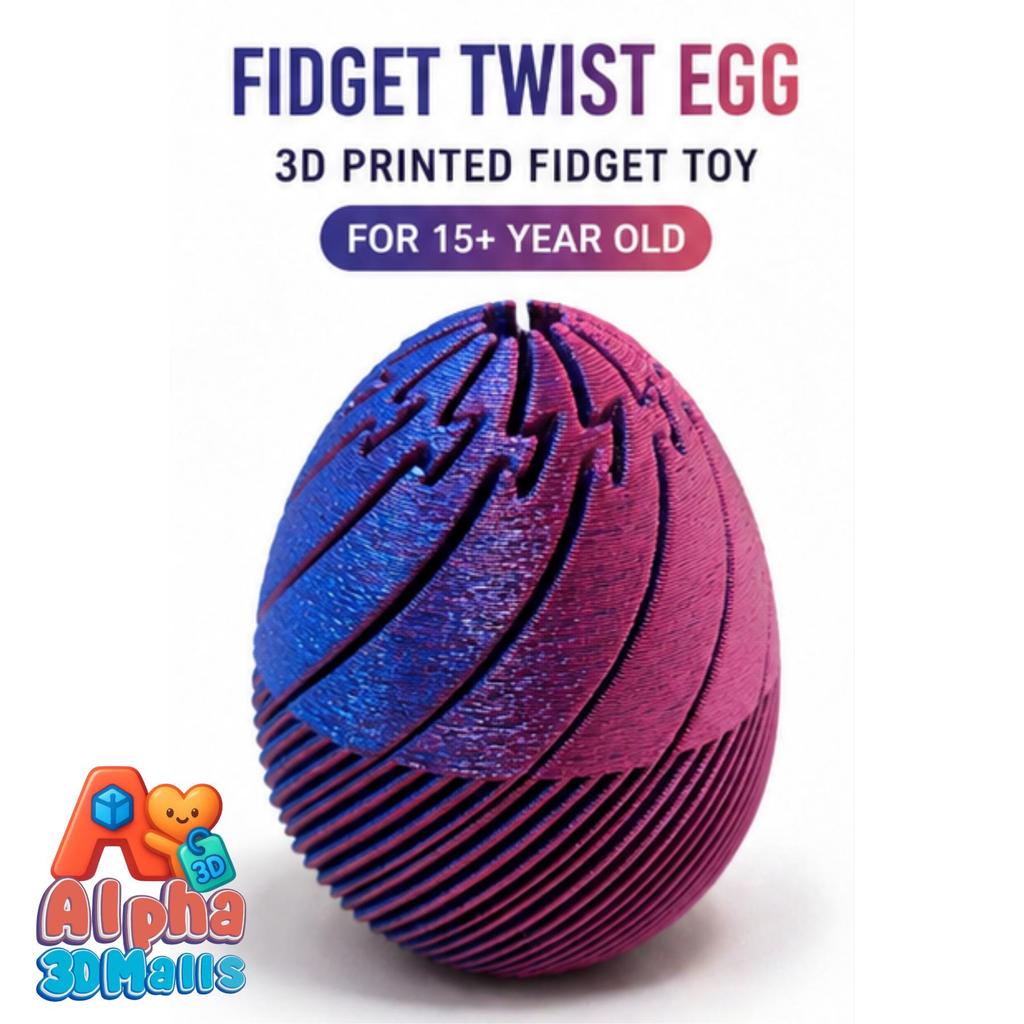 Alpha 3D Malls Twisty Egg Fidget Toy – ของเล่นคลายเครียดทรงไข่บิดได้