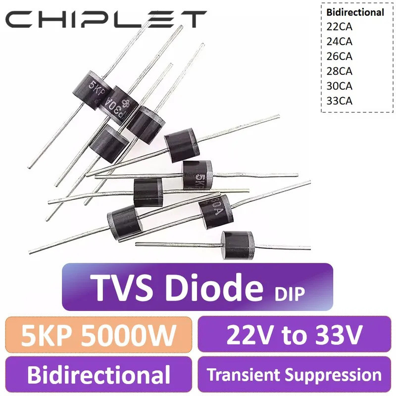 5 ชิ้น TVS 5000W 5KP22CA 5KP24CA 5KP26CA 5KP28CA 5KP30CA 5KP33CA Transientression Suppression Diode 