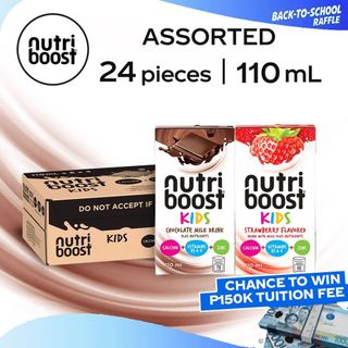 Nutriboost Assorted Chocolate Milk Drink + Strawberry Flavoured Drink with Milk - Pack of 24