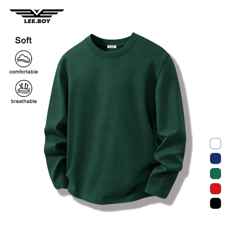เสื้อยืดเปล่าแขนยาว สําหรับผู้ชาย นุ่มใสสบาย ไม่ขึ้นขุย ไซซ์ S - 3XL (ส่งเร็ว จัดส่งจากไทย)