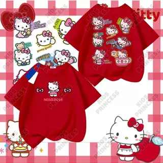 COD (จัดส่งตลอด 24 ชั่วโมง) เสื้อยืดเด็กผู้หญิง ลายแมวน่ารัก สไตล์เกาหลี เสื้อผ้าเด็กแฟชั่น แขนสั้น ผ้านุ่ม ใส่สบาย
