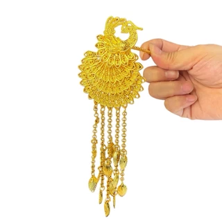 ปิ่นนกยูงพู่ระย้า สีทอง–สีเงินรมดำ เครื่องประดับผมไทยสุดสง่าสื่อถึงความงดงามและความสูงศักดิ์
