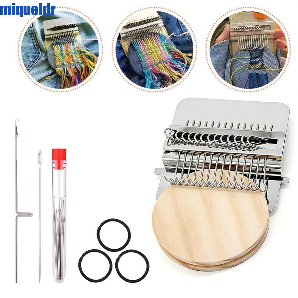 MIQUEL Mini Loom|โครงไม้ 12/14 ตะขอ ทอเล็ก|เครื่องมือทอผ้า Mini Size กรอบเล็ก DIY Handcrafts Darning|การเดินทางดาร์เนอร์