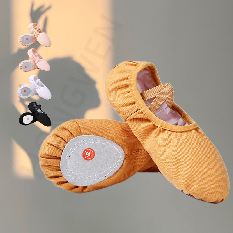 ขนาด25-44รองเท้าเต้นรําผู้หญิงรองเท้าเต้นรําสําหรับผู้ใหญ่รองเท้าผ้าใบบัลเล่ต์